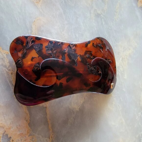 Vintage Alexandre de Paris Hand Made in France Faux Tortoise Shell Hair Clip - Picture 3 of 11